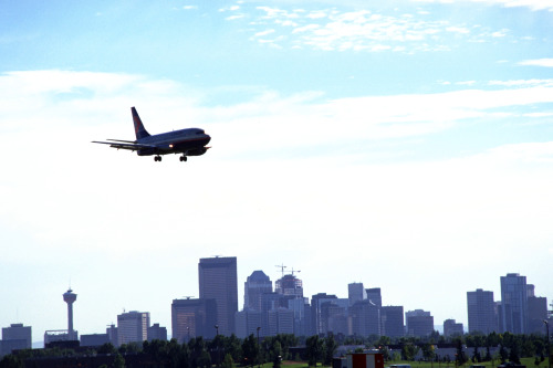 Airplane over Calgary