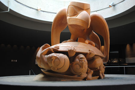 The Raven and the First Men sculpture by Bill Reid Museum of Anthropology 