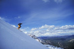 Skier in panoramic shot