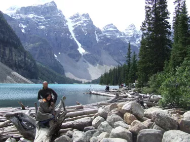 Enjoying Moraine Lake in the Valley of the Ten Peaks